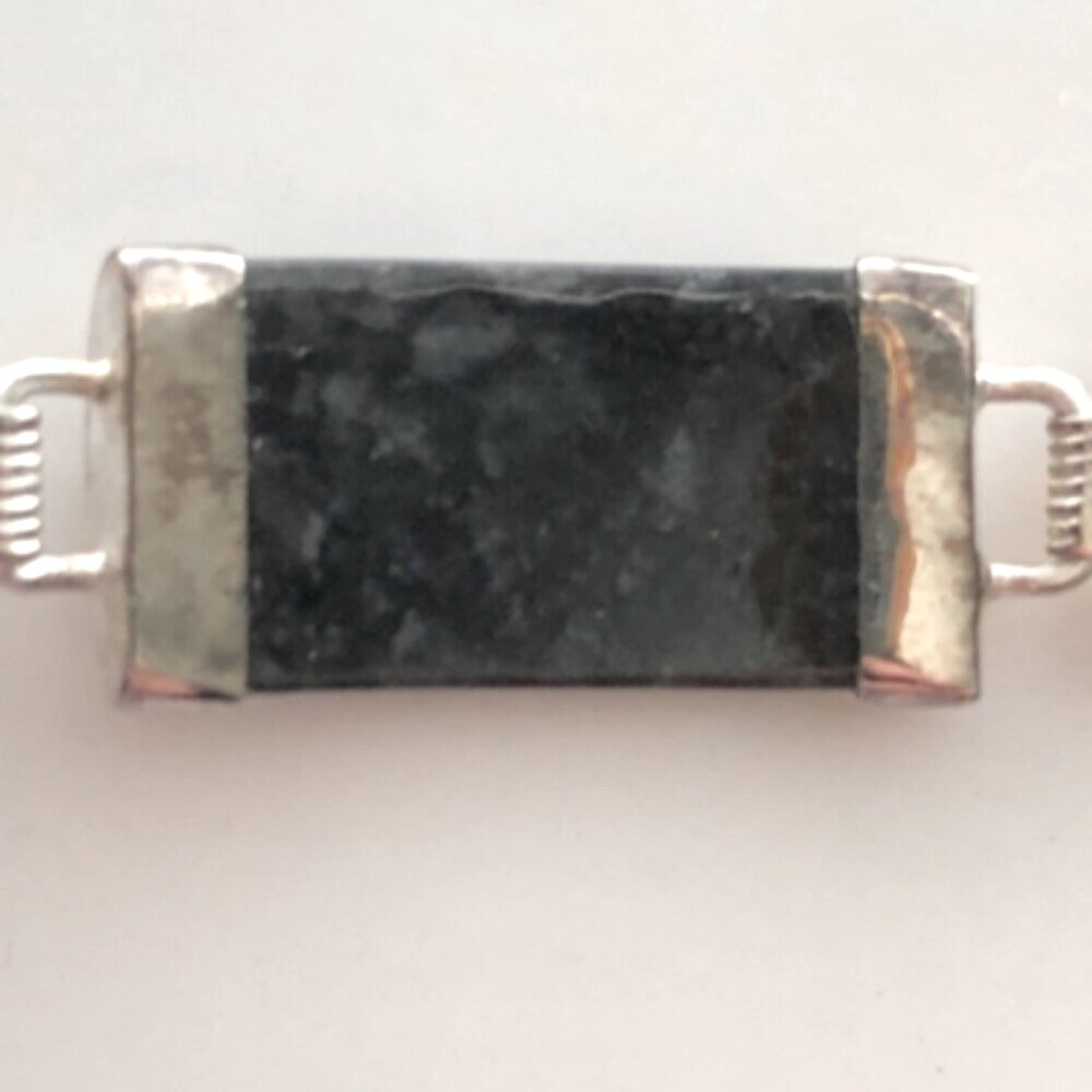 Black Jade and 925 Sterling Silver Bracelet, Asian Characters, Chinese - Picture 6 of 15